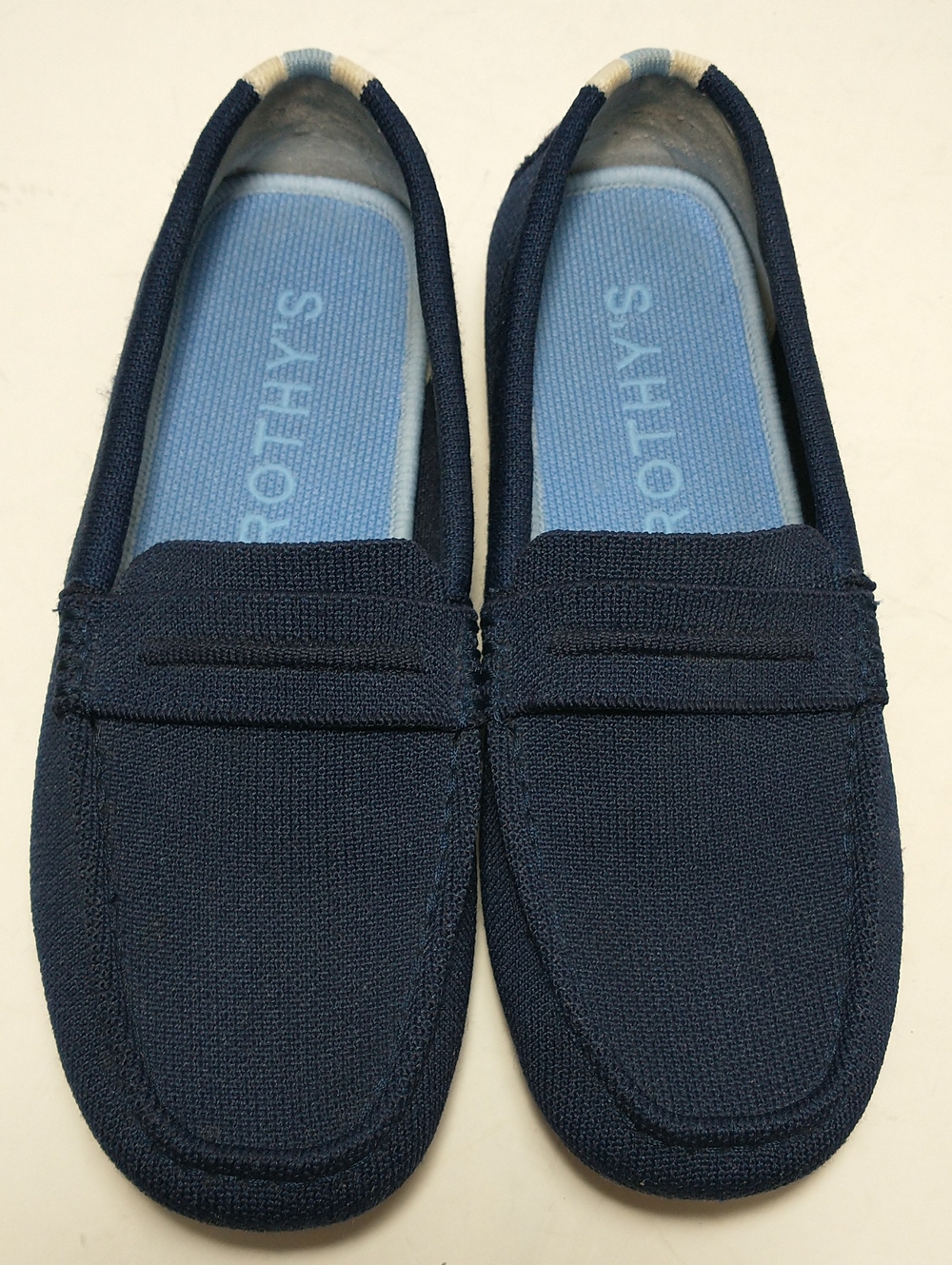 Rothy's Driving Loafers, Knit, Navy Blue, Size 7.5, Quiet Luxury, Cottage Core